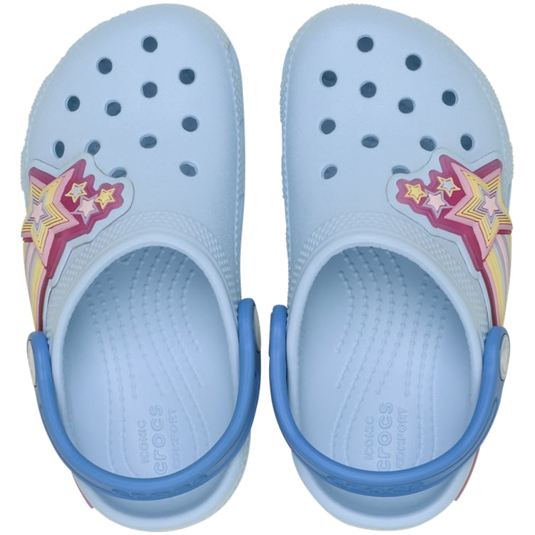 Slapi Crocs Classic Star Lights Clog T pt Femei / 25-26 / Albastru deschis photo 5